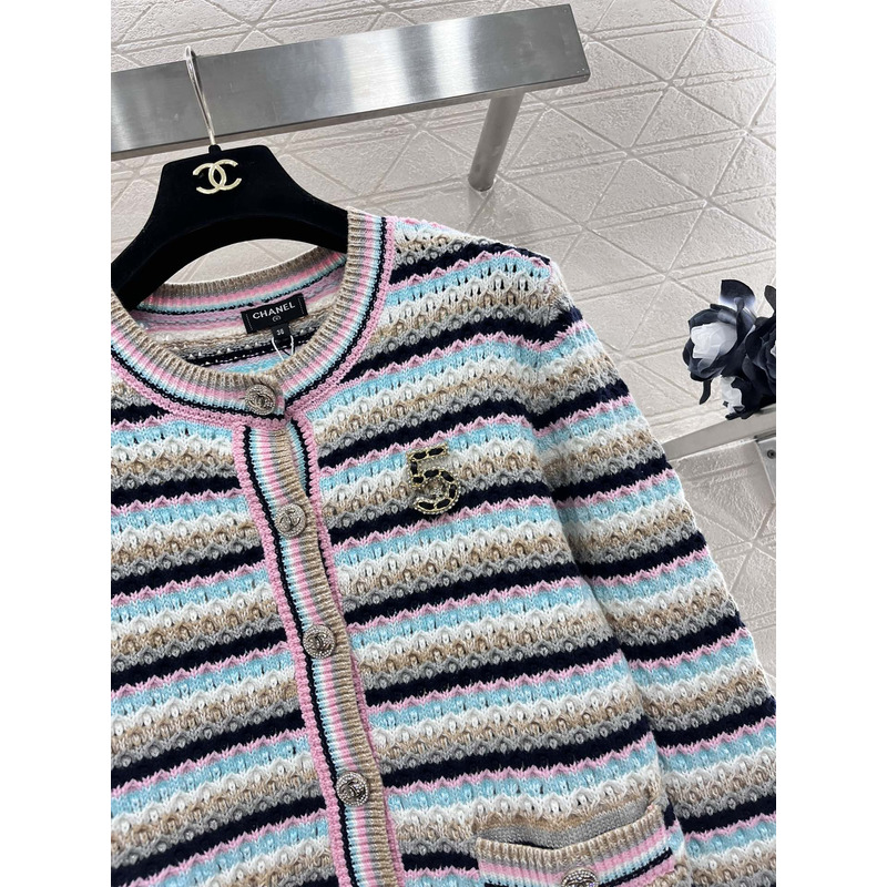 Ch*el striped cardigan in blue