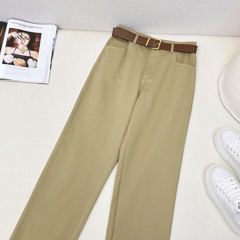 Miu Miu Logo Pocket Suit Pants In Khaki