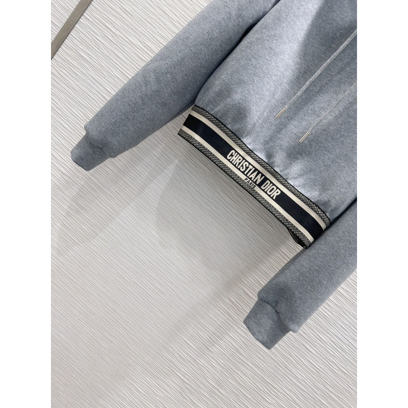D*or ch**an D*or cd logo hoodie tracksuit in grey