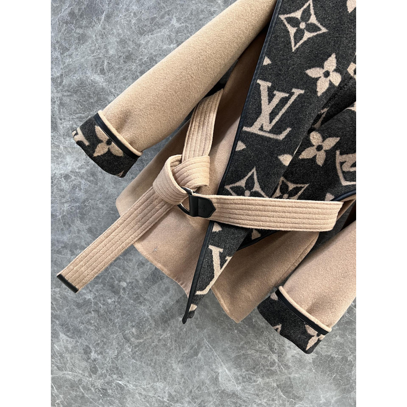 l**is V*t*n hooded wrap pea coat camel brown