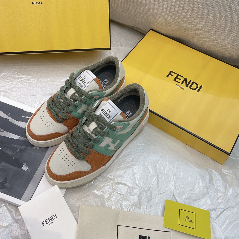 F**di match sneakers geeen and brown
