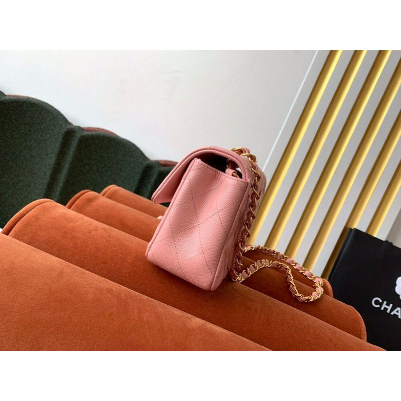 Ch*el classic flap cavier pink