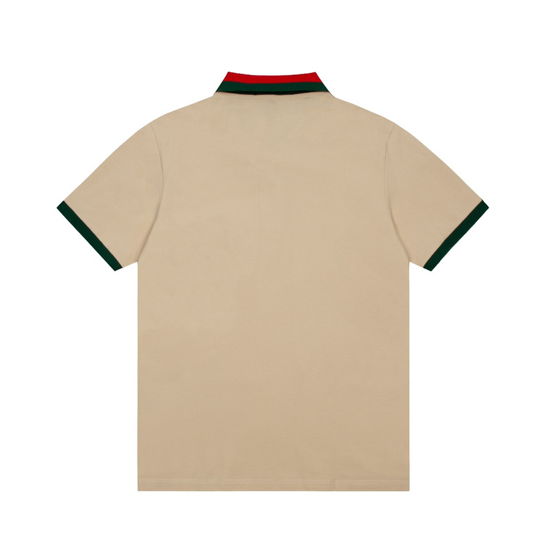 G*u*i cotton piquet polo with web collar t shirt