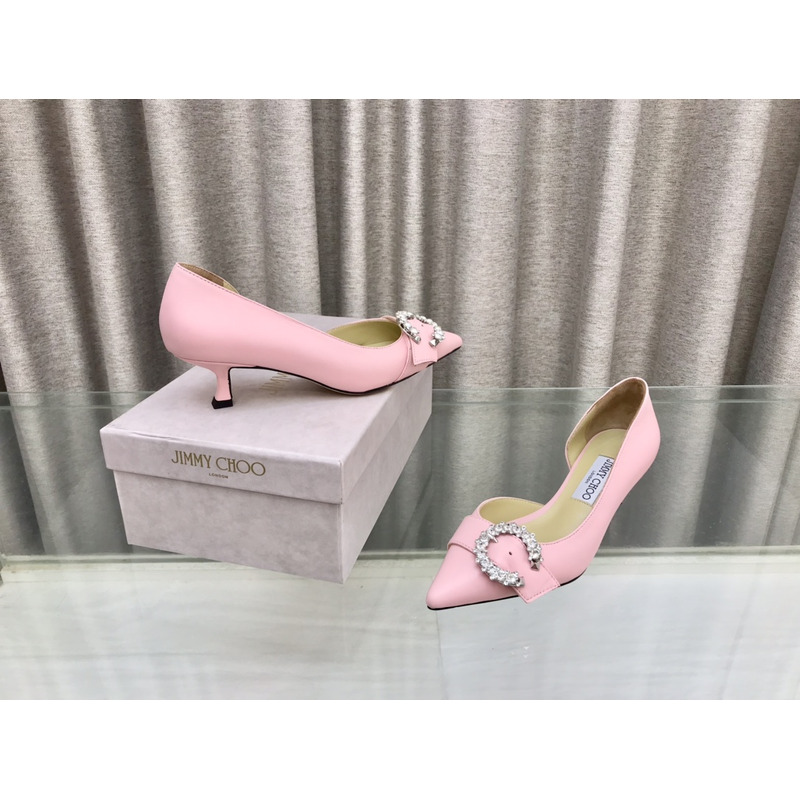 Jimmy Choo Melva Dorsay 50mm leather pumps Pink