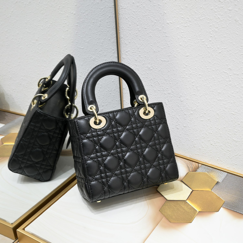 D*or small lady D*or my abcD*or bag black cannage lambskin bag