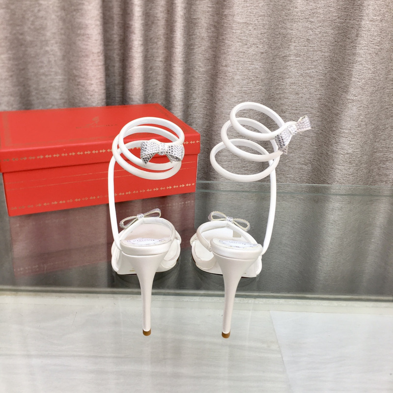 Rene Caovilla Cleo Bow Sandals 105 White
