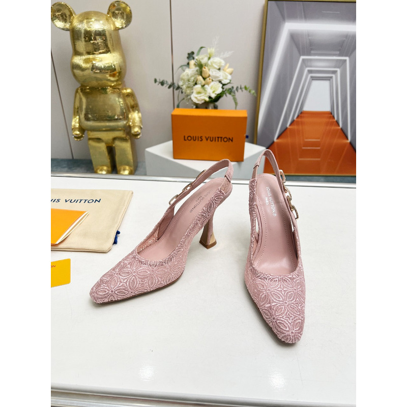 l**is V*t*n lace sandals heels in pink