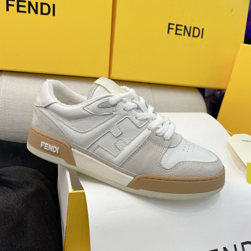 F**di match white suede low tops