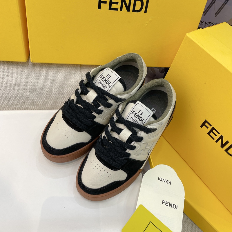 F**di match low tops in black suede