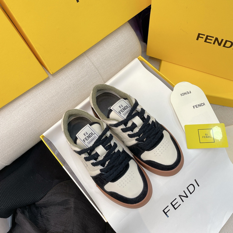 F**di match low tops in black suede