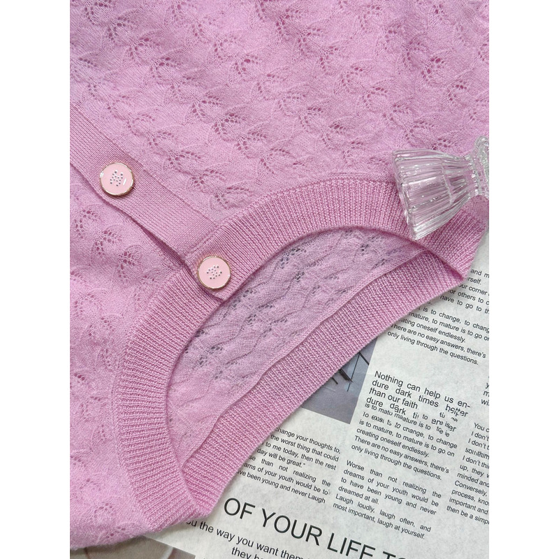 Ch*el knitted cardigan pink