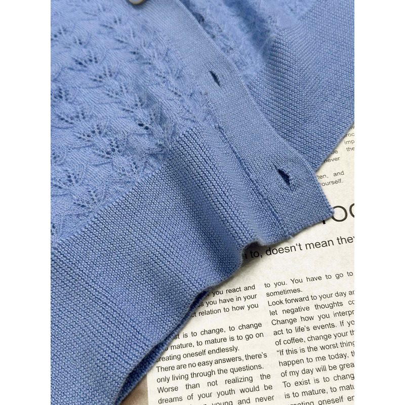Ch*el knitted cardigan blue