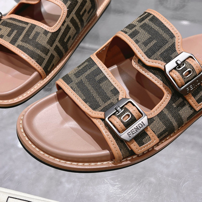 F**di feel sandals sandals fabric ff brown