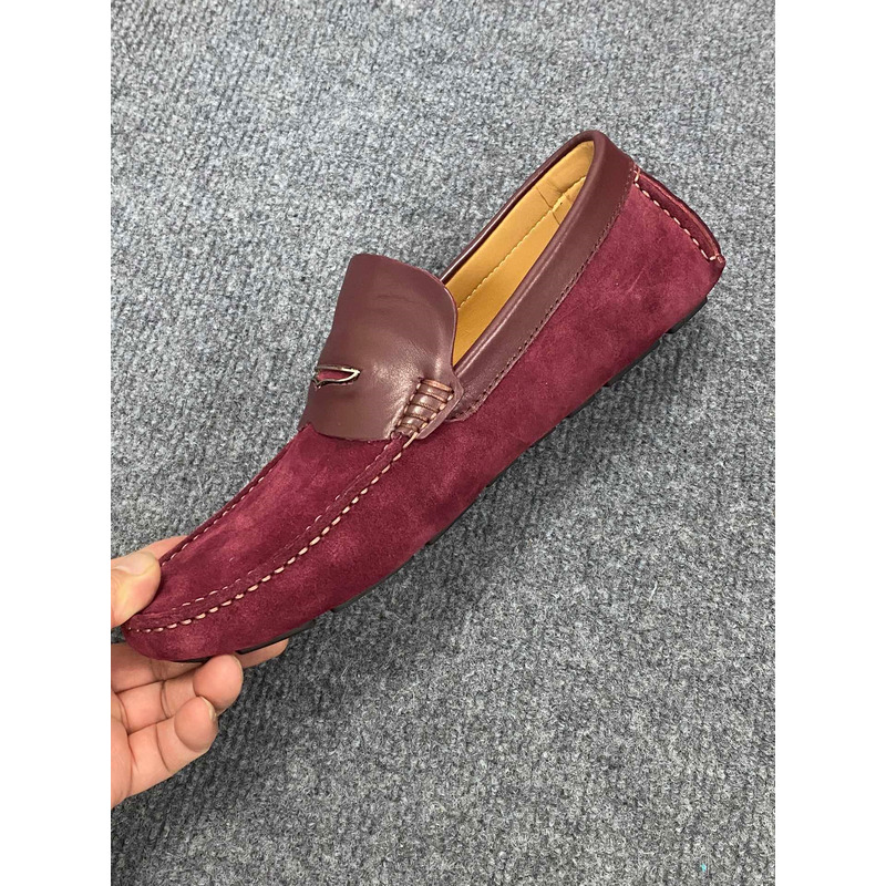 l**is V*t*n flat loafer suede leather burgundy