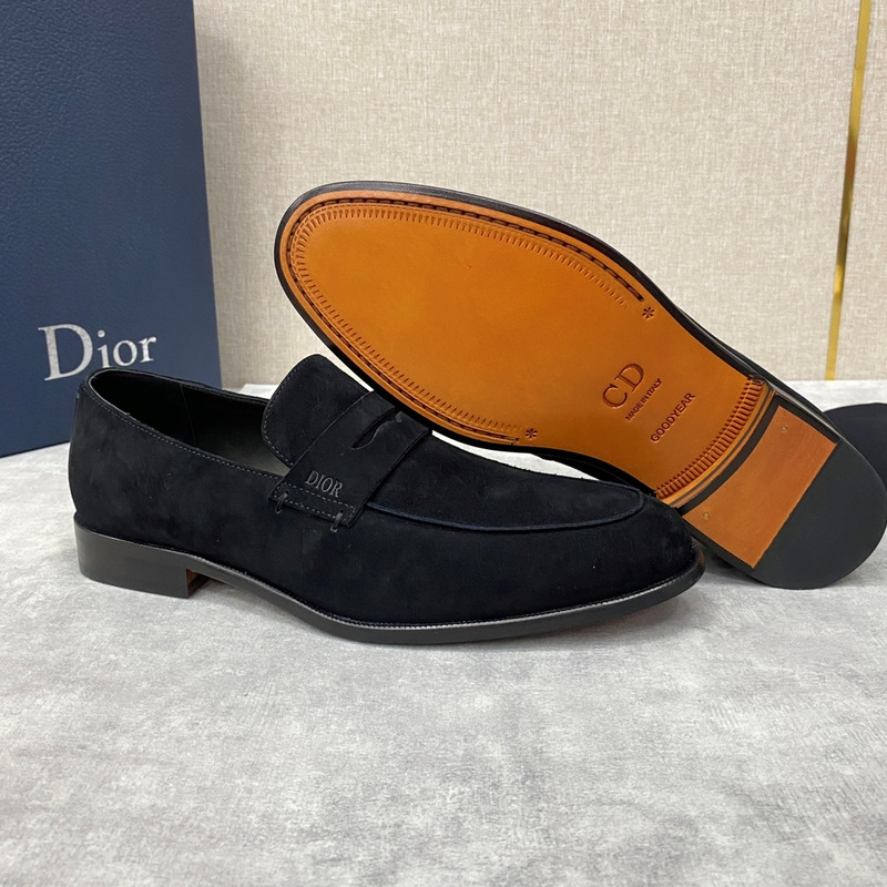 D*or suede loafer black