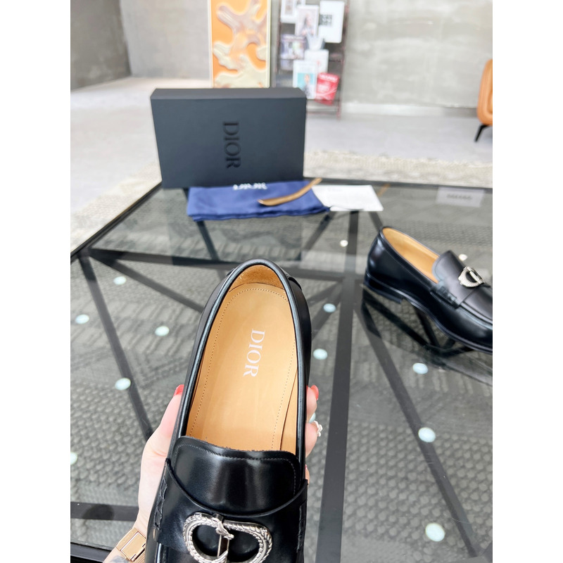 D*or granville polished calfskin loafer black