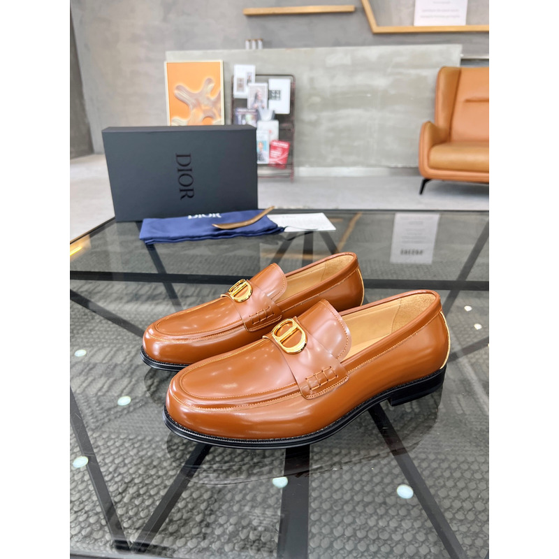 D*or granville polished calfskin loafer light brown