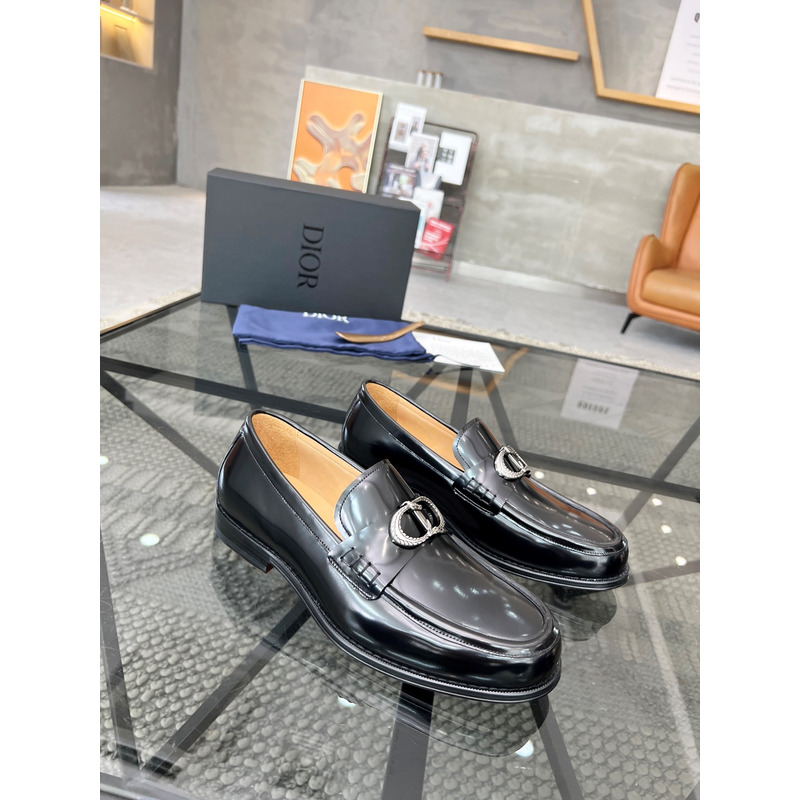 D*or granville polished calfskin loafer black