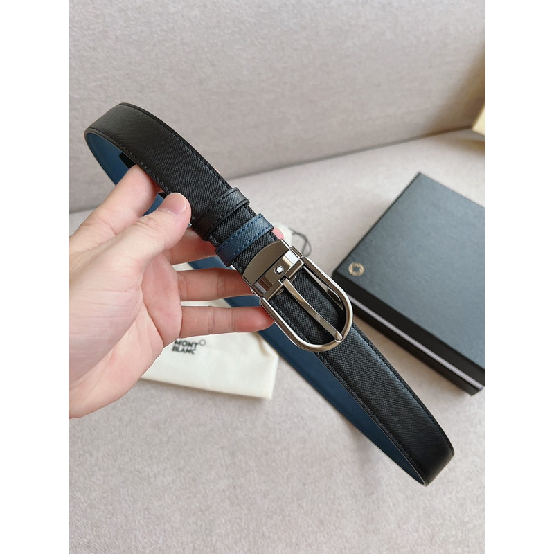 Mont Blanc Horseshoe Buckle Belt Black
