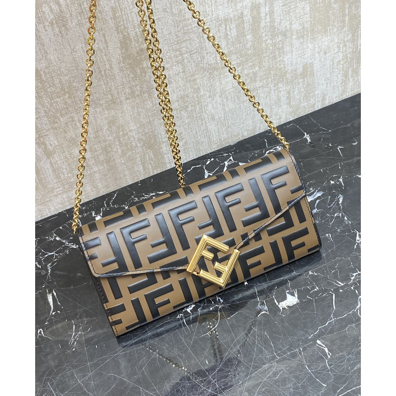 F**di ff leather wallet chain bag