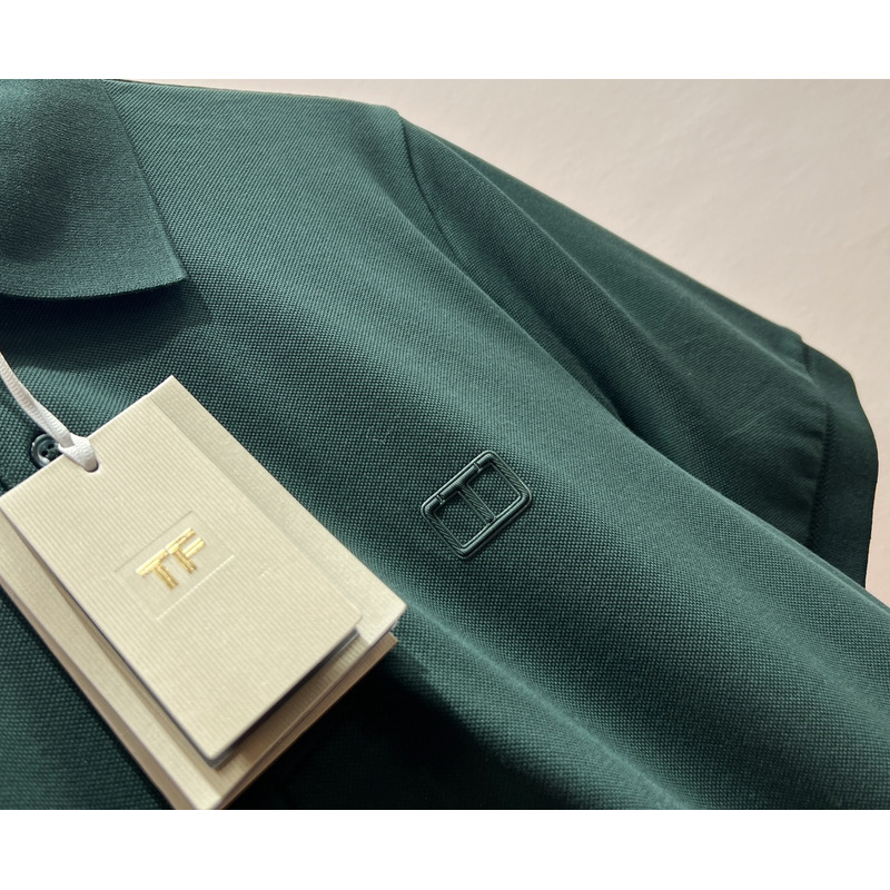 Tom Ford Embroidered Logo Polo Shirt Dark Green