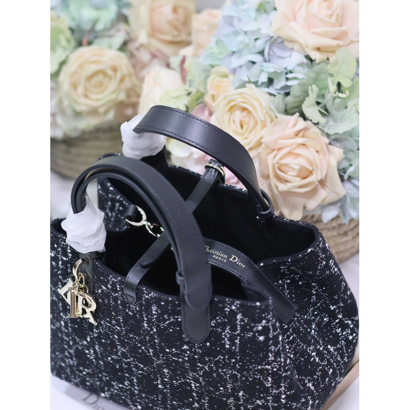 D*or small toujours bag black cannage tweed