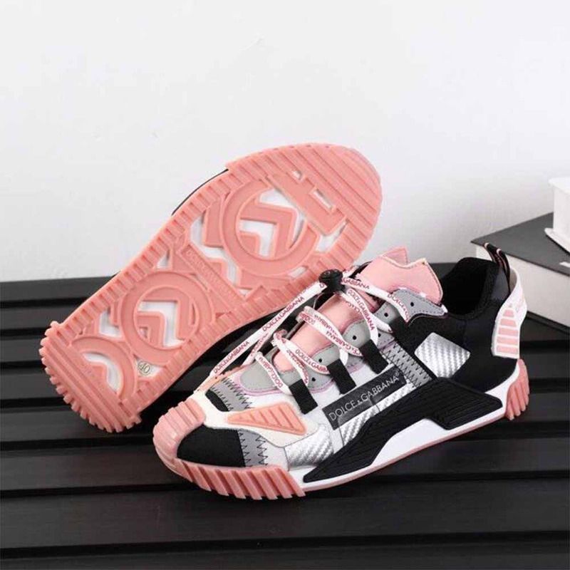 Dolce & Gabbana Black & Pink NS1 Slip-on Sneakers