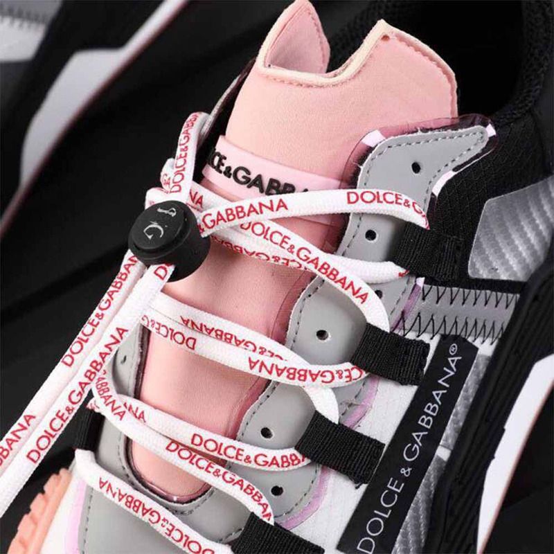 Dolce & Gabbana Black & Pink NS1 Slip-on Sneakers
