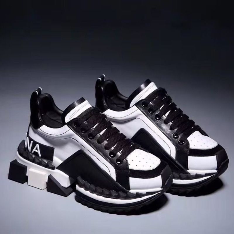 dolce & gabbana S*per king two color leather sneakers