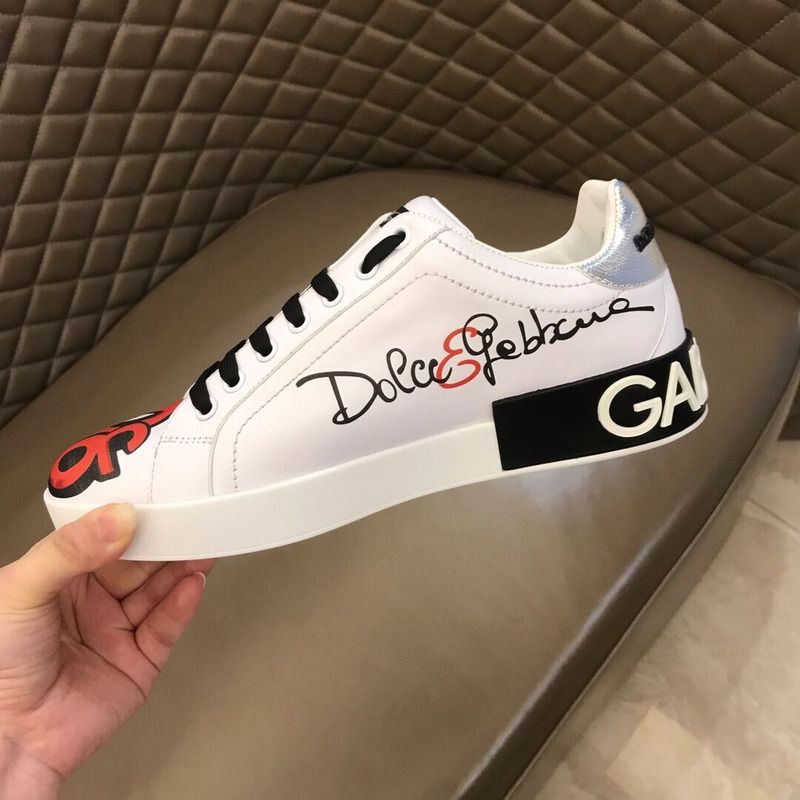 Dolce & Gabbana Portofino Sneakers in Printed Calfskin Nappa