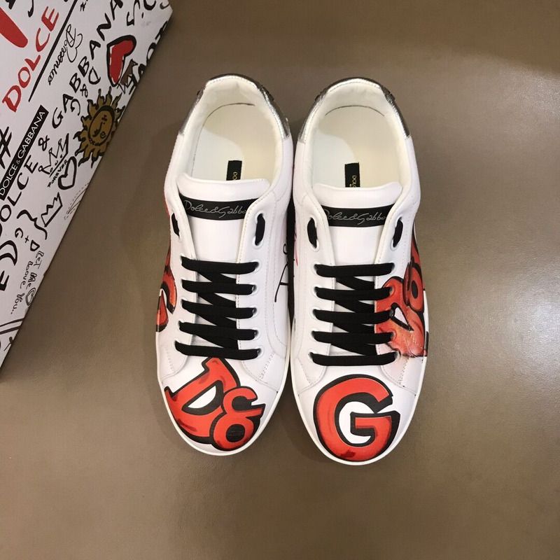 Dolce & Gabbana Portofino Sneakers in Printed Calfskin Nappa