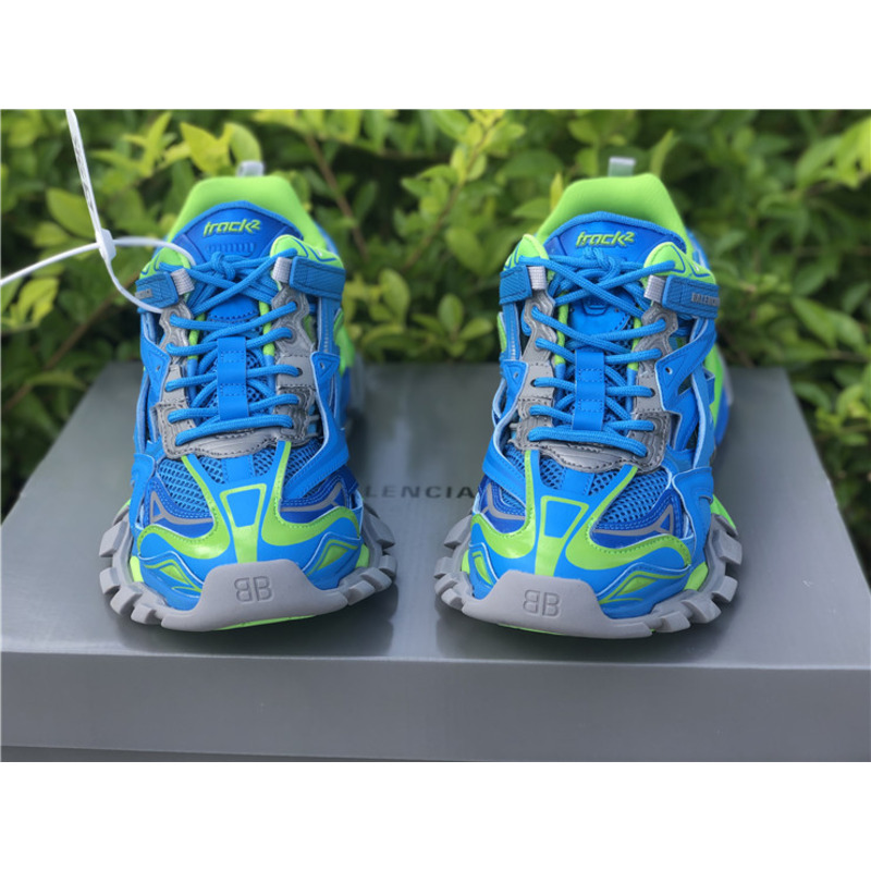 Ba*len*cia*ga 4.0 fluorescent green blue sneakers men wome