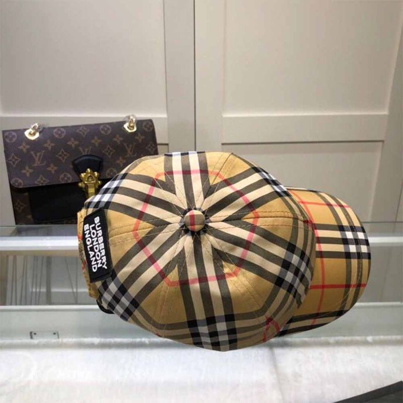 B**rry vintage check baseball cap in antique yellow