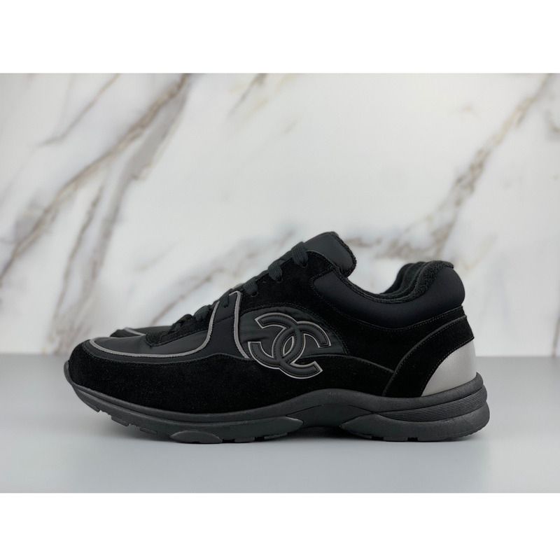 Ch*el sneakers suede nylon reflective