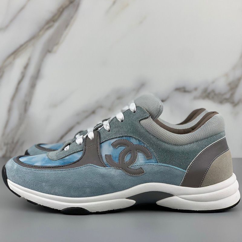 Ch*el sneakers suede nylon reflective
