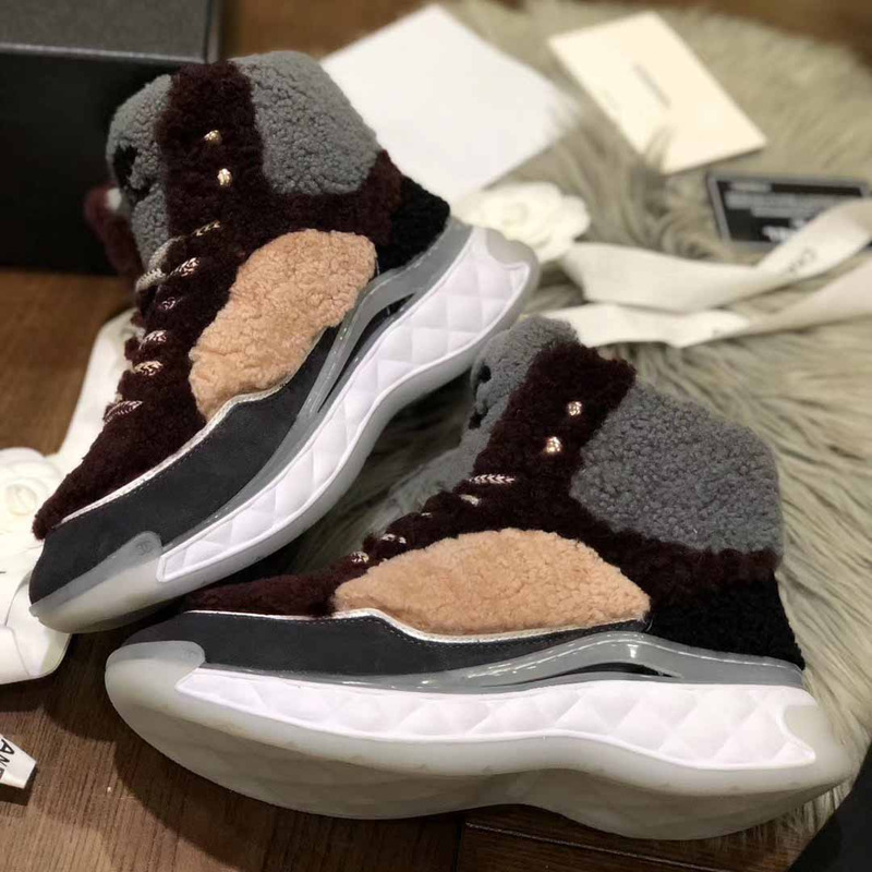Ch*el suede high top sneakers in grey