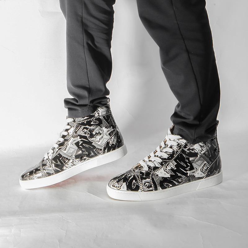 ch**an louboutin S*per perfect flat leather sneakers(black)