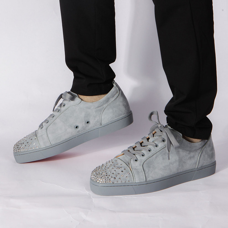 ch**an louboutin S*per perfect l**is junior degra flat strass sneaker in squale
