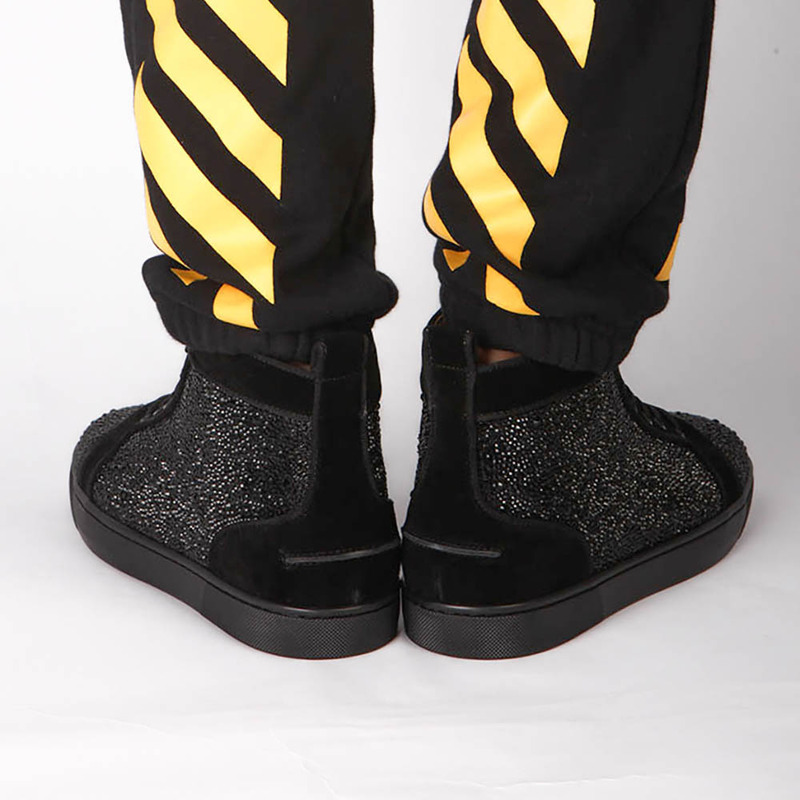 large stock!!! ch**an louboutin S*per perfect l**is strass black men