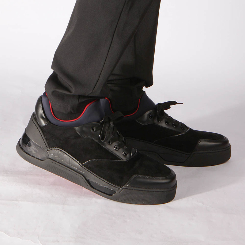 [made  to order] ch**an louboutin S*per perfect black aurelien flat sneakers