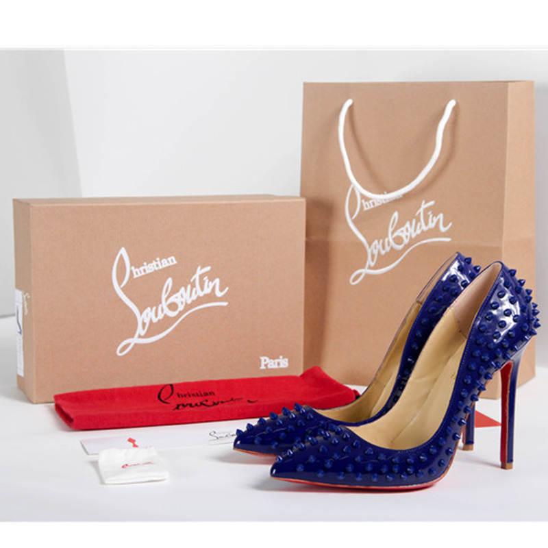 made to order!!! ch**an louboutin S*per perfect follies spikes blue heel made to order