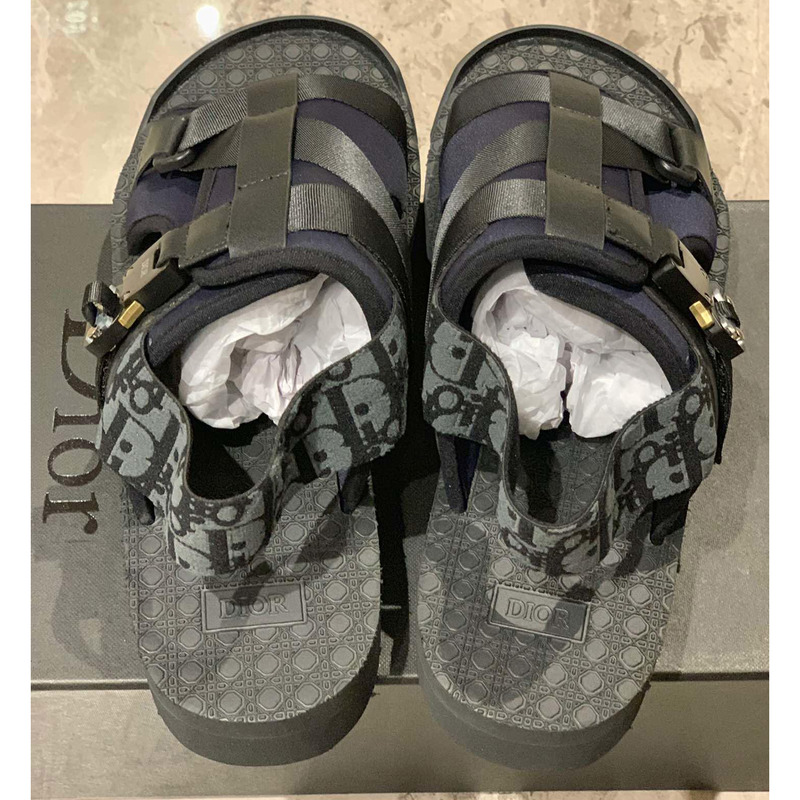 D*or black oblique neoprene sandals