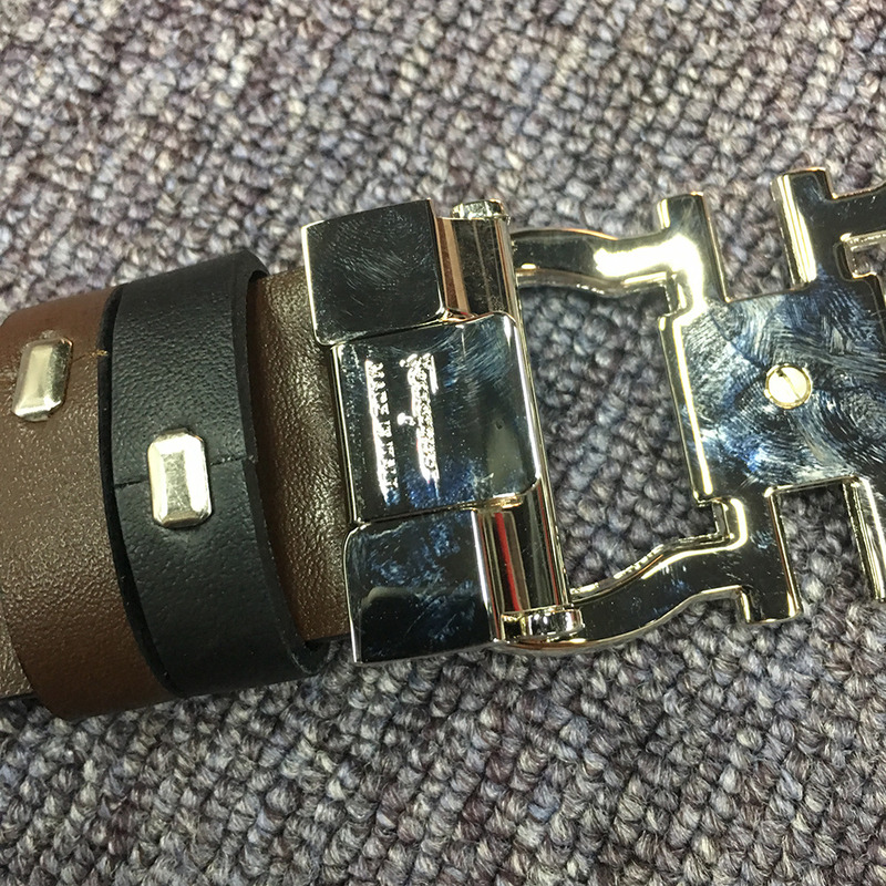 Ferragamo belt black silver