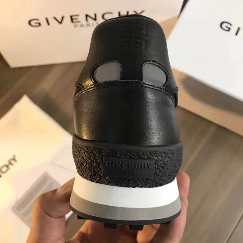 Givenchy New Runner Sneakers in Black Leather and Nylon