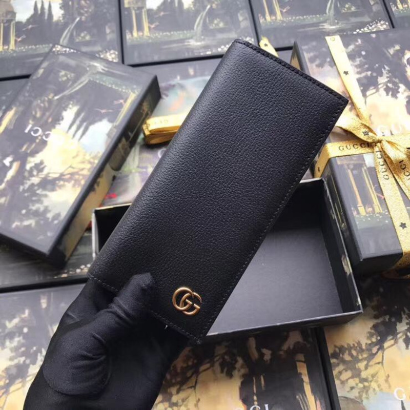 G*u*i gg marmont continental wallet black leather