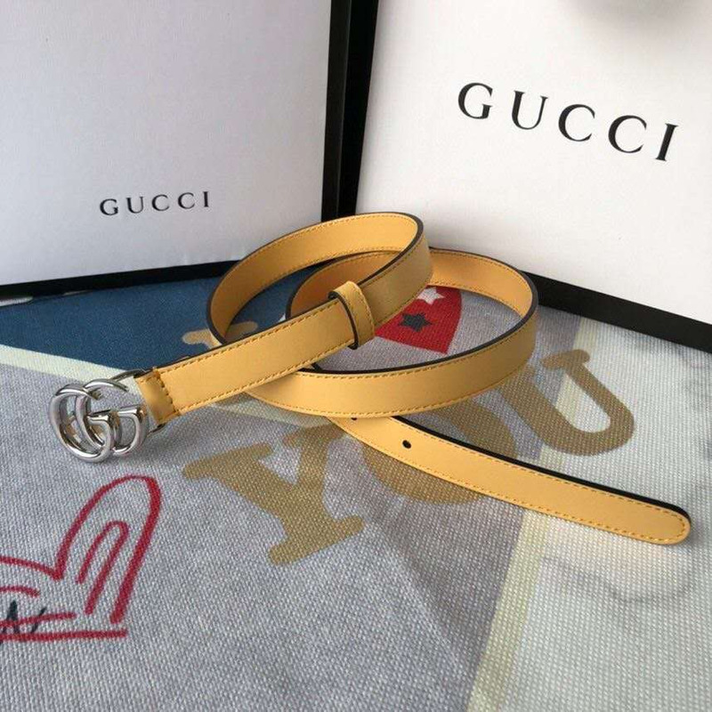 G*u*i yellow leather belt