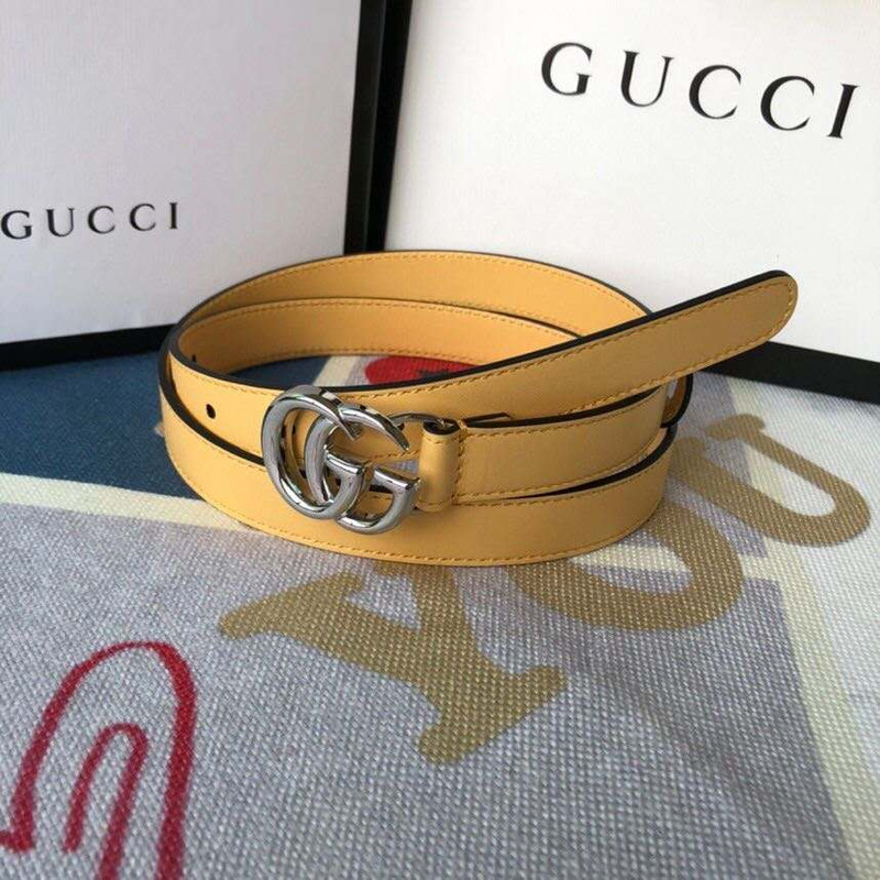 G*u*i yellow leather belt
