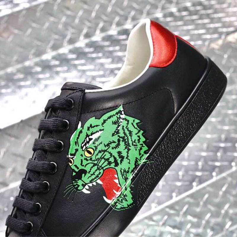 G*u*i ace tiger print sneaker  in black