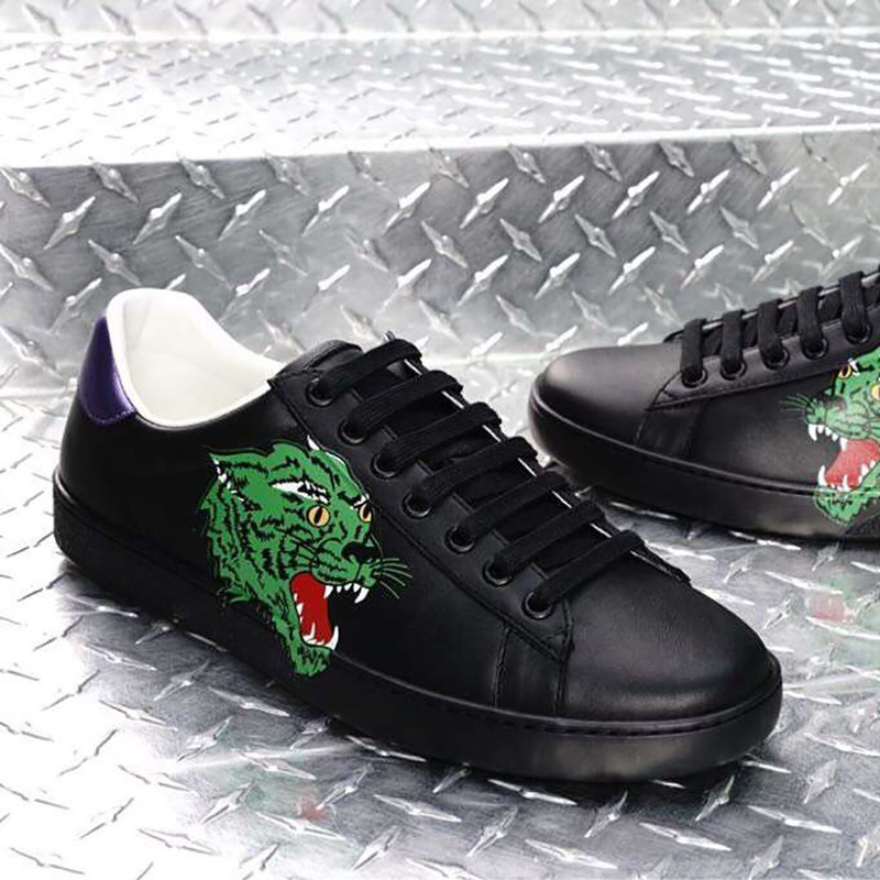 G*u*i ace tiger print sneaker  in black