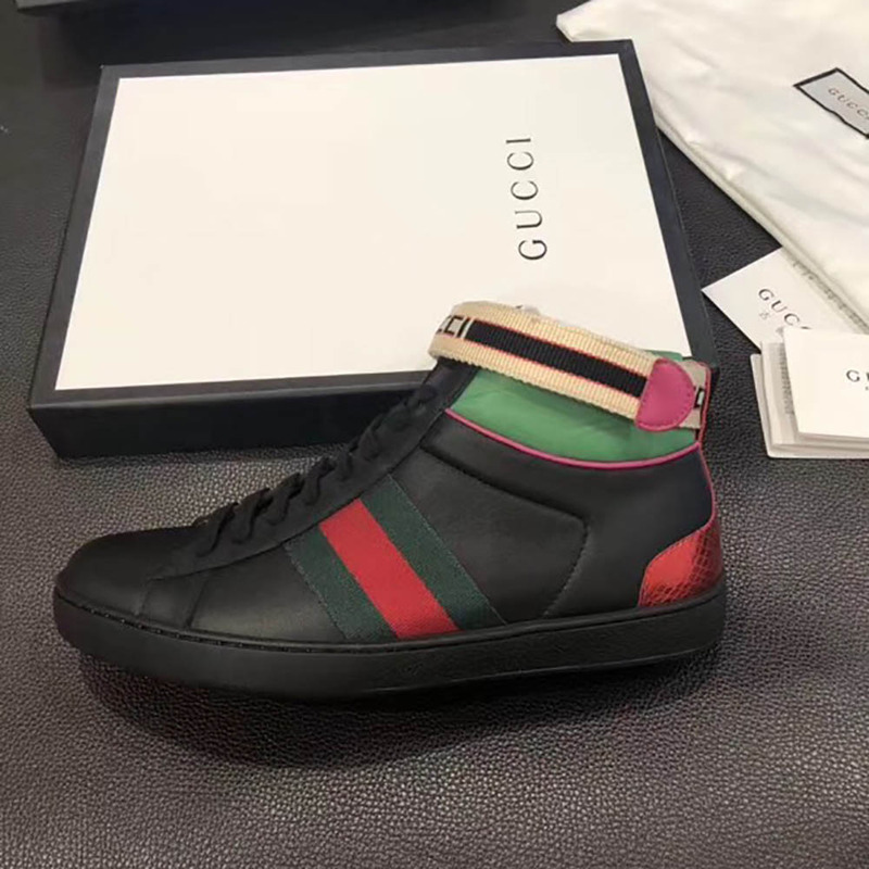 G*u*i stripe ace high-top sneaker(black)